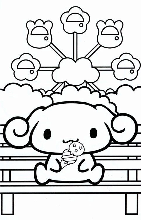 Cinnamoroll & reuzenrad Kleurplaat