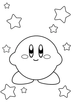 Kirby Surrounded by Stars