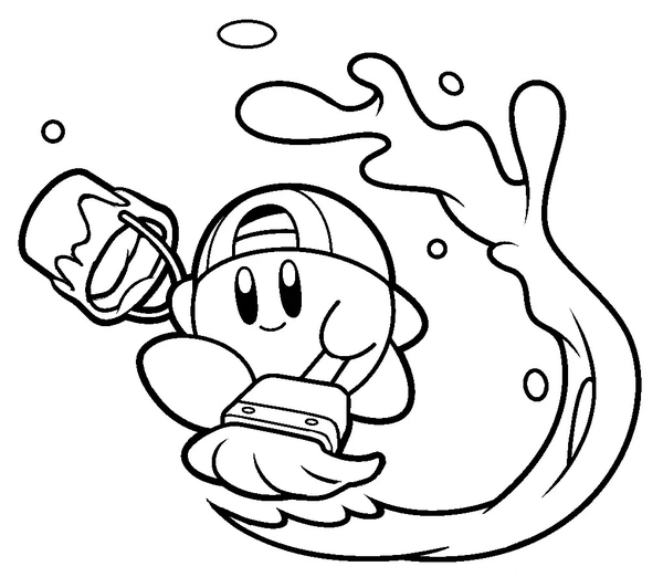 Kirby Painting - Printable Coloring Page for Free 