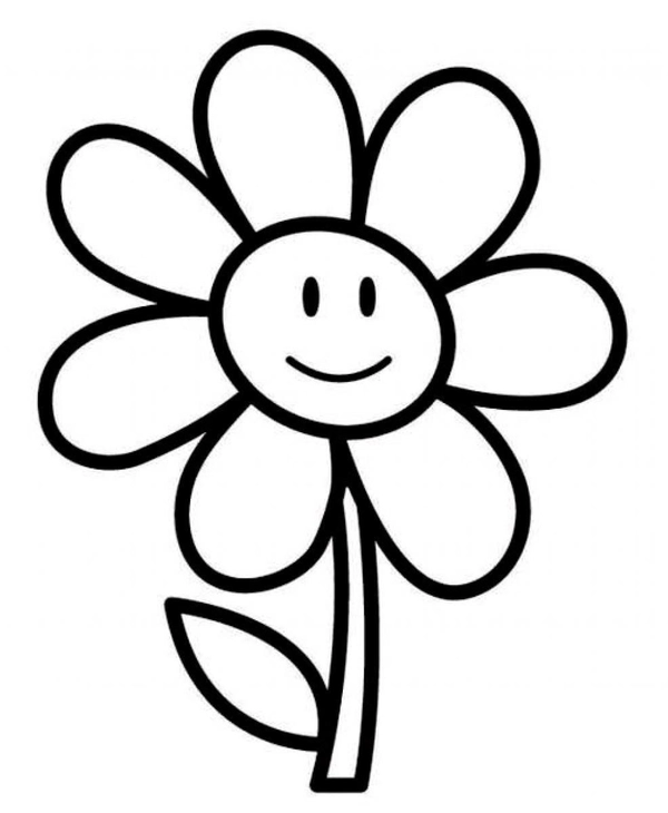 Dibujo para Colorear Flor simple