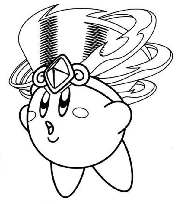 Kirby Looking Cool Coloring Page