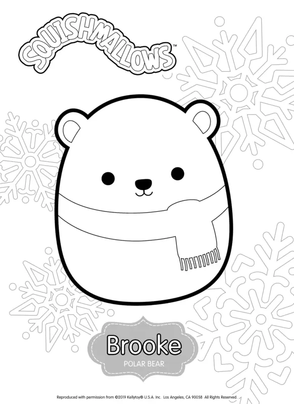 Squishmallows Brooke the Polar Bear Coloring Page