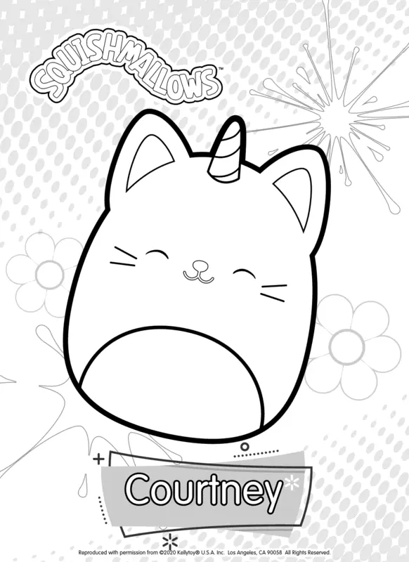 Squishmallows Courtney the Caticorn Coloring Page