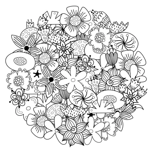 Beautiful Flowers Coloring Page