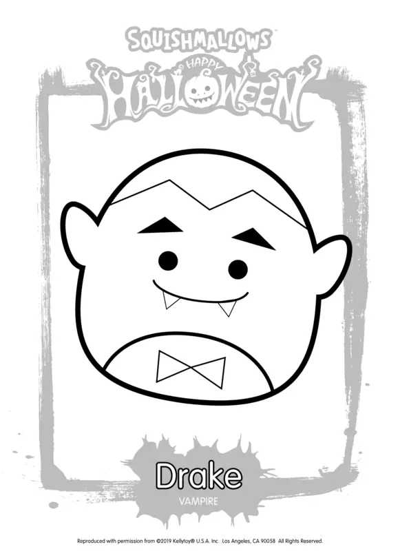 Squishmallows Drake the Vampire Coloring Page