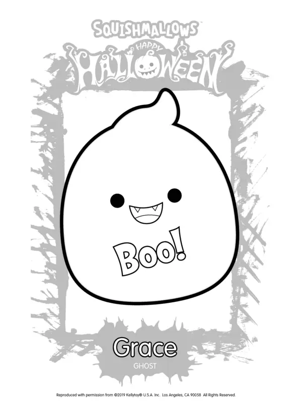 Dibujo para Colorear Squishmallows Grace the Ghost