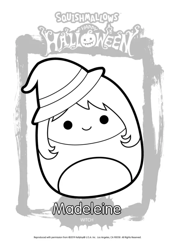 Squishmallows Madeleine the Witch Coloring Page