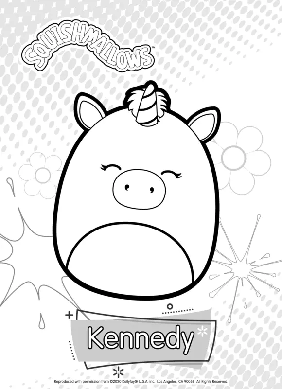 Dibujo para Colorear Squishmallows Kennedy the Unicorn