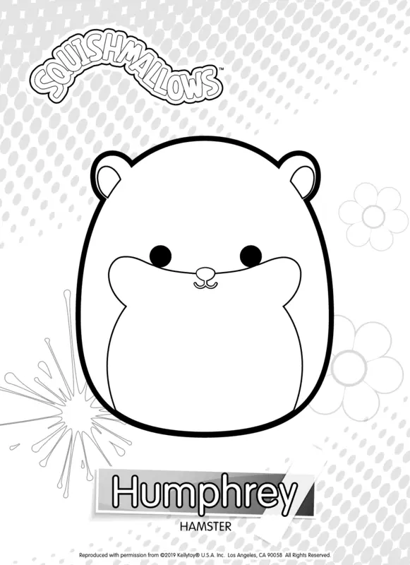 Squishmallows Humphrey the Hamster Coloring Page
