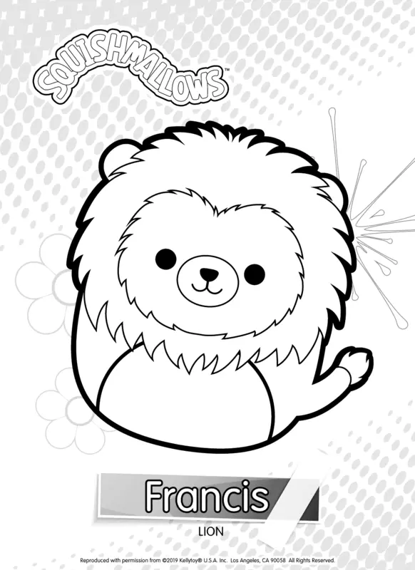 Squishmallows Francis the Lion Coloring Page