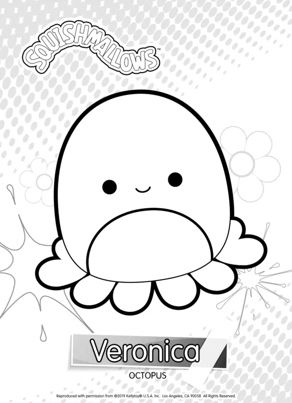 Dibujo para Colorear Squishmallows Veronica the Octopus