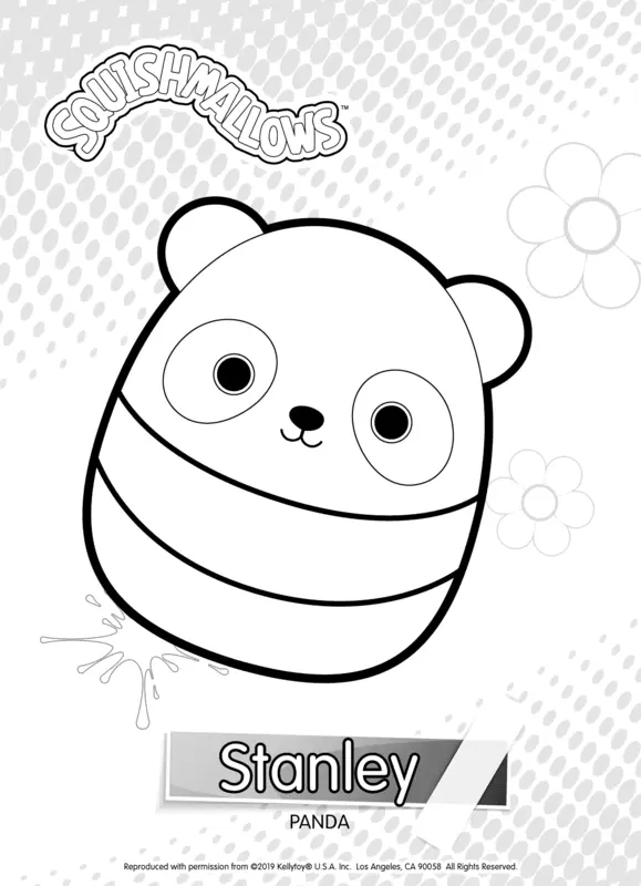 Squishmallows Stanley the Panda Coloring Page