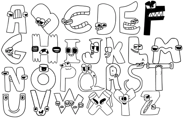 D Alphabet Lore Coloring Page for Kids - Free Alphabet Lore