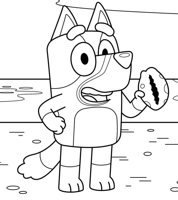 Bluey found a Shell Coloring Page