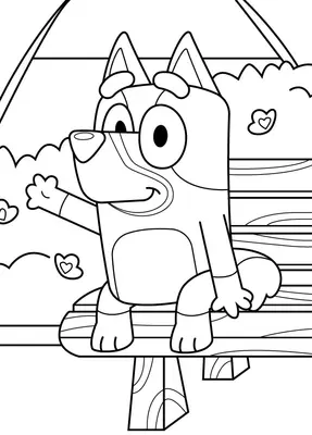 Bluey on a Bench in the Park