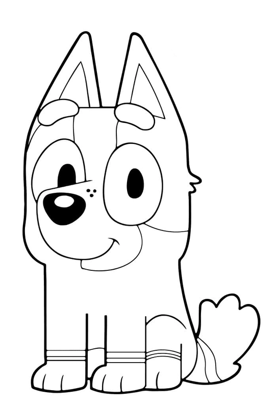 Bluey Cute Socks Coloring Page