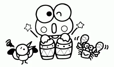 Keroppi Haciendo Música