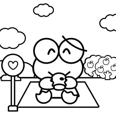 Keroppi Disfrutando de un Picnic