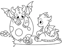 Bébé dragon avec œuf
