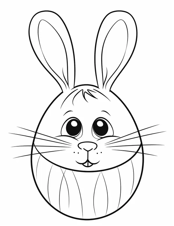 Dibujo para Colorear Conejo de Pascua con Forma de Huevo