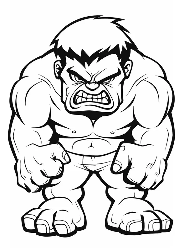 Hulk Cute but Angry Coloring Page
