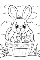 Cute Easter Bunny in a Basket