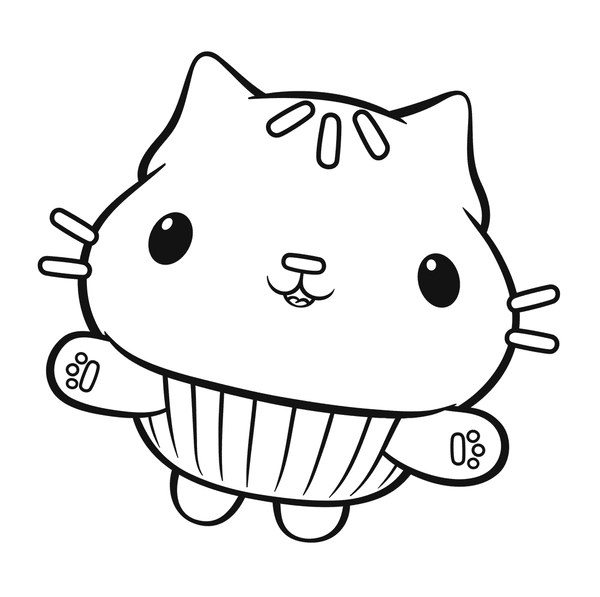 Gabby's Dollhouse Cakey Cat Coloring Page
