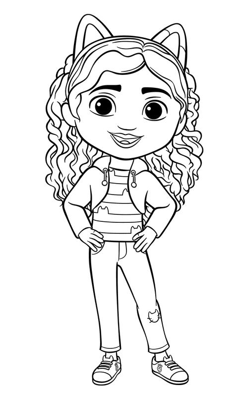 Gabby's Dollhouse Gabby Coloring Page