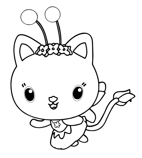 Gabby's Dollhouse Kitty Fairy Coloring Page