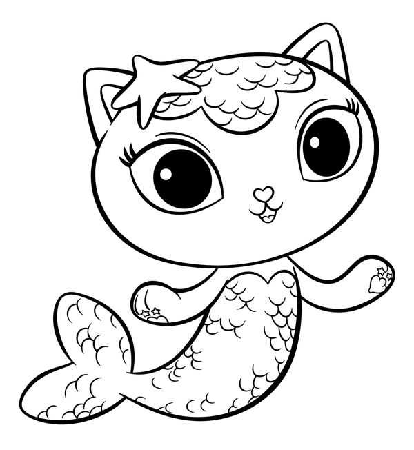 Gabby's Dollhouse Mercat Coloring Page