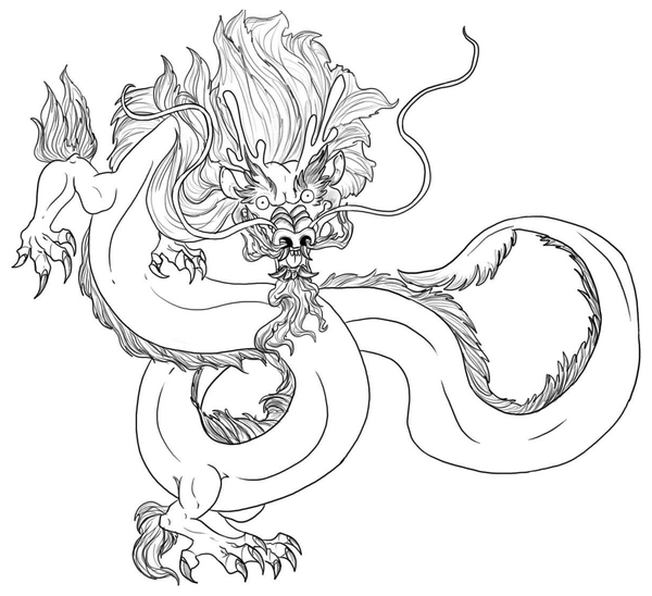 Dibujo para Colorear Dragón chino
