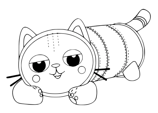 Gabby's Dollhouse Pillow Cat Coloring Page