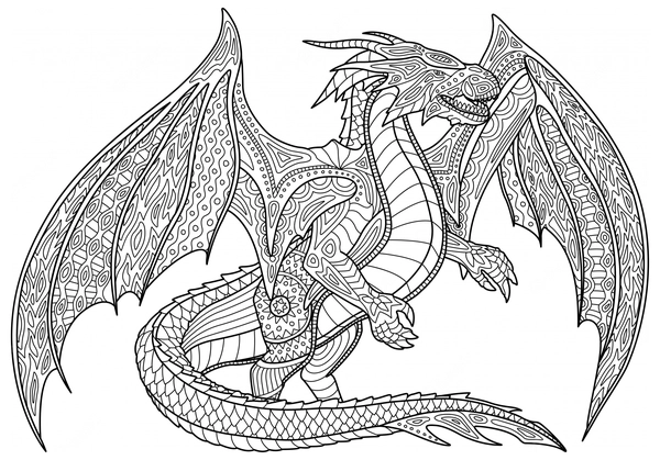 Dibujo para Colorear Dragón detallado