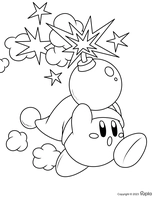 Kirby Running with a Bomb