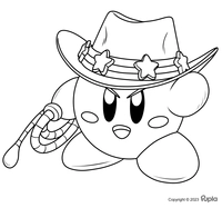 Kirby met Cowboyhoed en Lasso