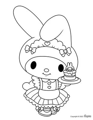 My Melody hat eine Torte gemacht