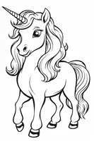 Cute Unicorn with Long Hair