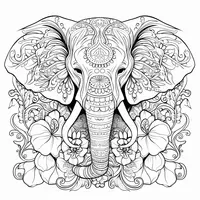 Tête d'éléphant Mandala