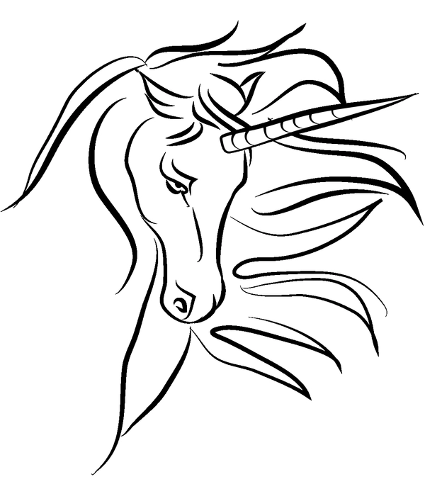 Dibujo para Colorear Cabeza de unicornio