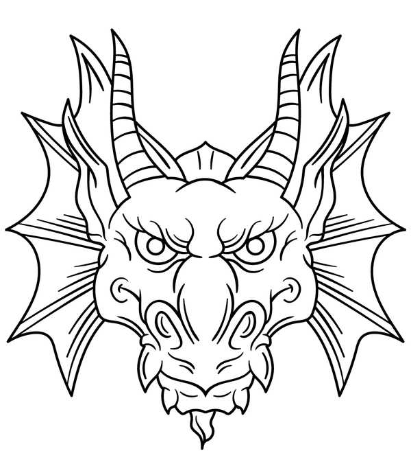 Dragon Head Coloring Page