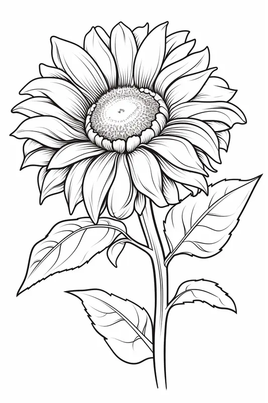 easy sunflower coloring pages