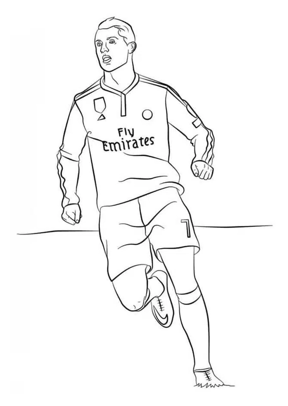 Dibujo para Colorear Cristiano Ronaldo Corriendo