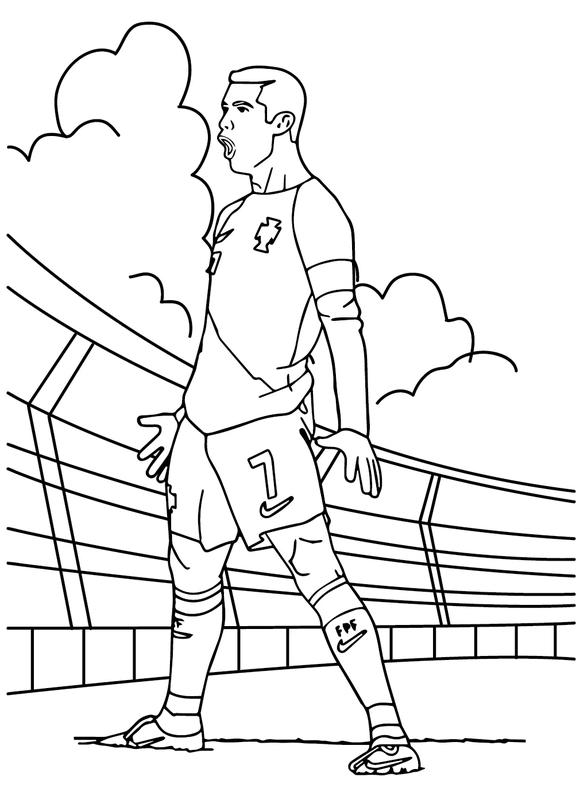 Cristiano Ronaldo Siuuu Coloring Page