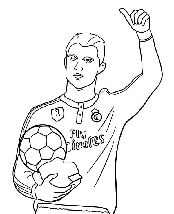 🖍️ Cristiano Ronaldo Ballon d'Or Real Madrid - Printable Coloring Page ...