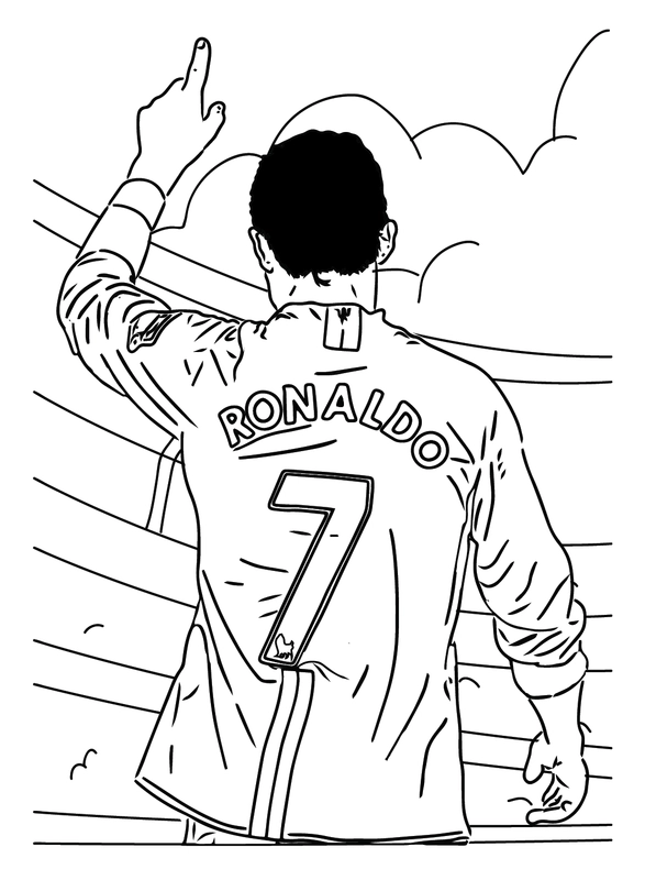 Cristiano Ronaldo Celebrating Coloring Page