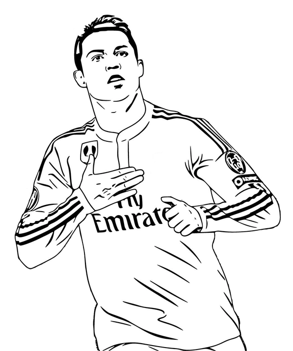 Dibujo para Colorear Cristiano Ronaldo Celebra un Gol