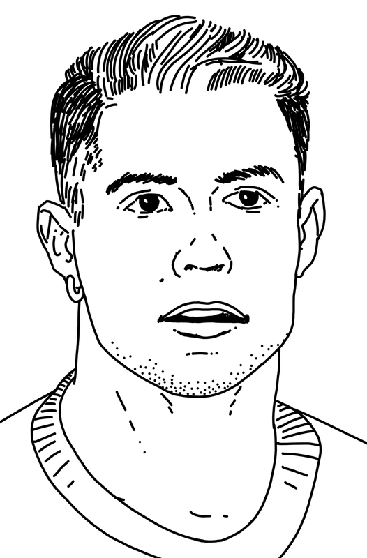 Dibujo para Colorear Cristiano Ronaldo Headshot