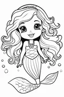 Cute Mermaid with a Necklace
