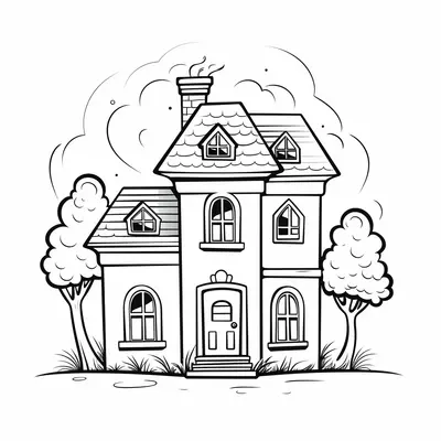 Huis met Bomen en Veel Ramen