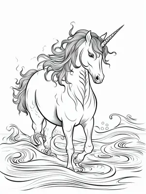 Mooie Eenhoorn in het Water